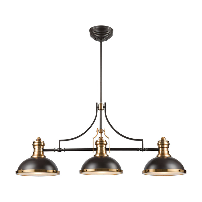 ELK Lighting 67217-3 - Chadwick 47" Wide 3-Light Island Light in Oil Rubbed Bronze with Metal and Fr