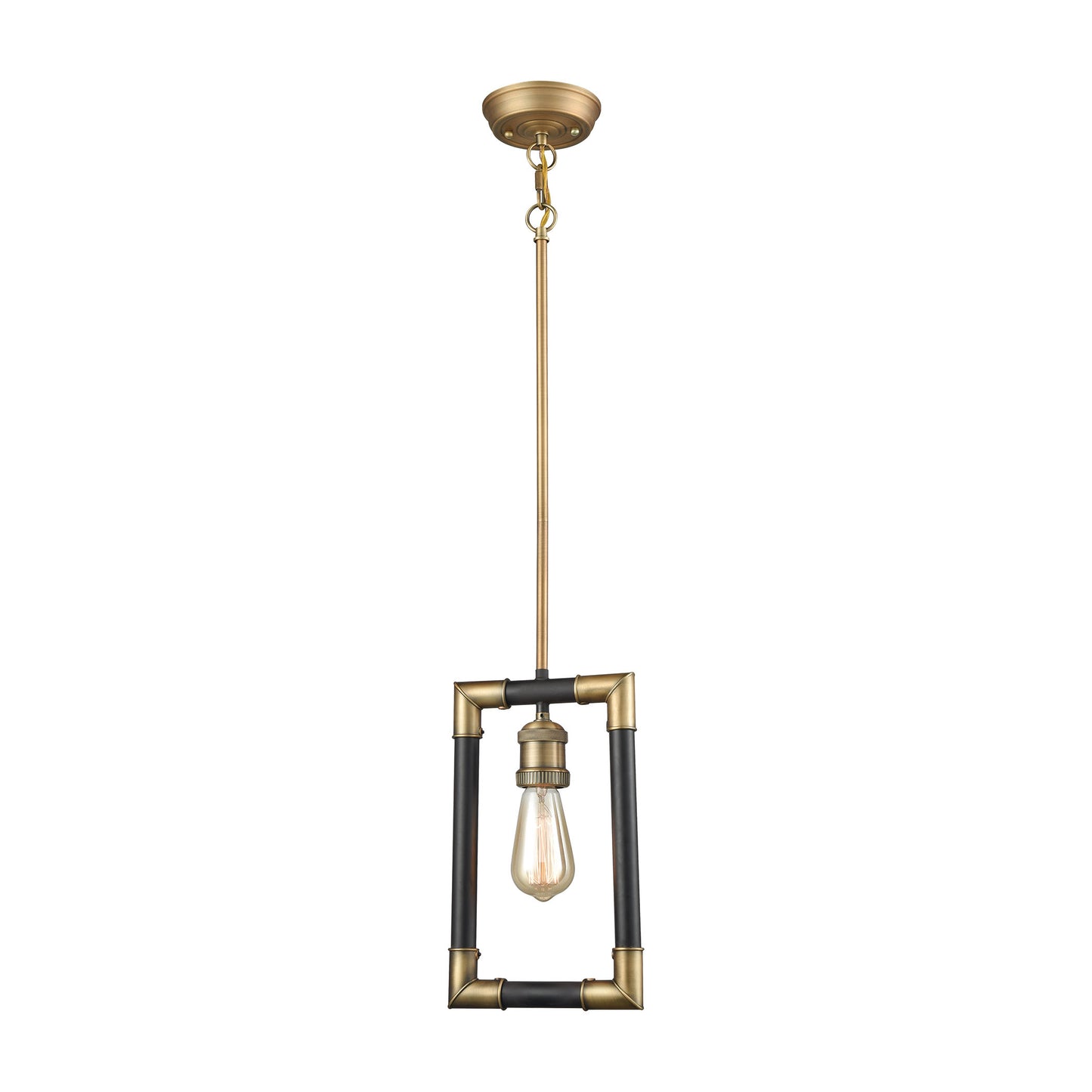 ELK Lighting 69213/1 - Lisbon 8" Wide 1-Light Mini Pendant in Classic Brass and Oil Rubbed Bronze