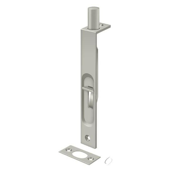 6FBS15 6" Flush Bolt; Heavy Duty; Square; Satin Nickel Finish