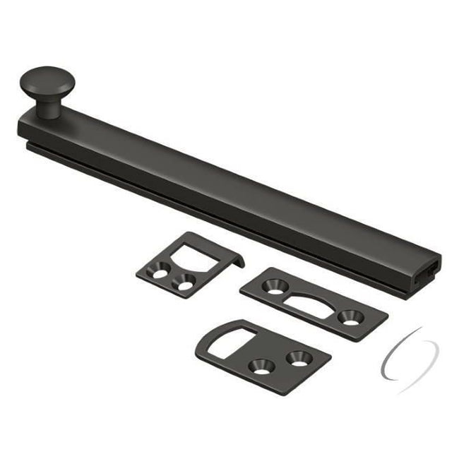 6SBCS10B 6" Surface Bolt; Concealed Screw; Heavy Duty; Oil Rubbed Bronze Finish