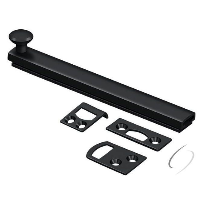 6SBCS19 6" Surface Bolt; Concealed Screw; Heavy Duty; Black Finish