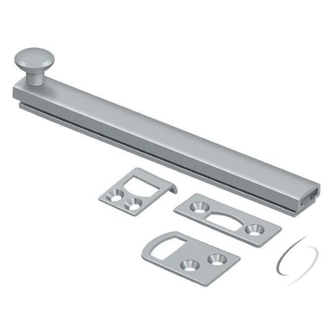 6SBCS26D 6" Surface Bolt; Concealed Screw; Heavy Duty; Satin Chrome Finish