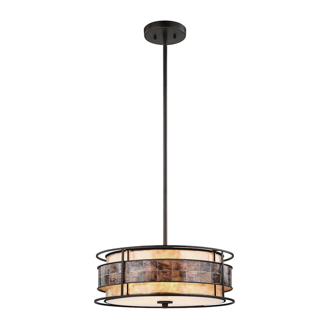 ELK Lighting 70263/3 - Tremont 18" Wide 3-Light Chandelier in Tiffany Bronze with Brown Mosaic and T