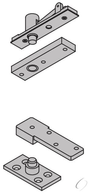 1-1/2" Center Hung Base Plate Pivot Set 500 Pounds Satin Chrome Finish