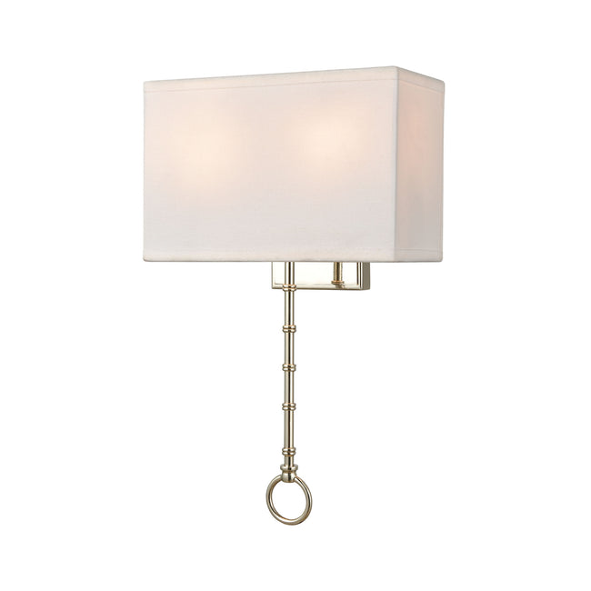 ELK Lighting 75020/2 - Shannon 10" Wide 2-Light Sconce in Polished Chrome with White Fabric Shade