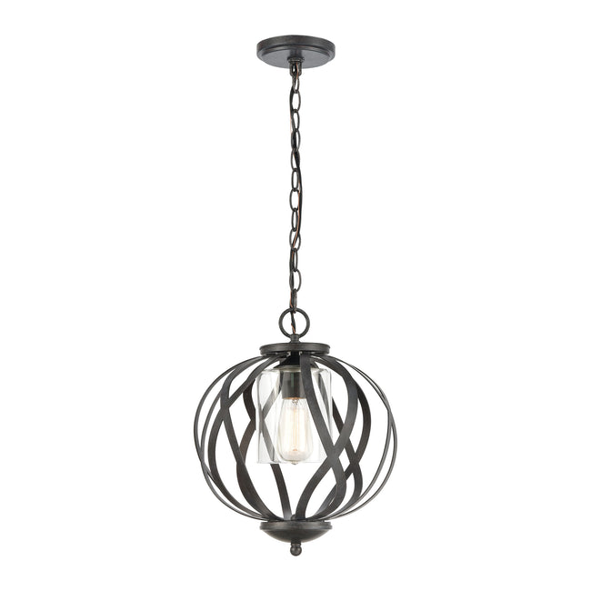 ELK Lighting 75094/1 - Daisy 12" Wide 4-Light Pendant in Midnight Bronze with Clear Glass