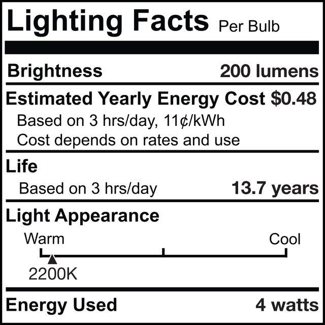 776314 - Grand Filaments BT56 Oversized LED Light Bulb - 4 Watt - 2200K
