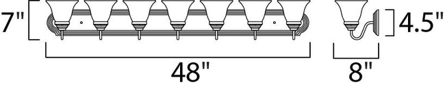 8016MROI - 7 Light Essentials - 801x 48" Vanity Light - Oil Rubbed Bronze