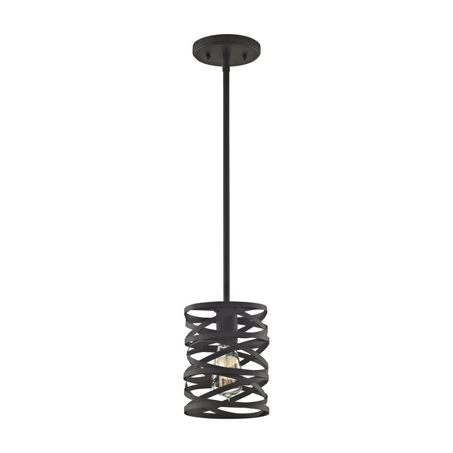 ELK Lighting 81184/1-LA - Vorticy 6" Wide 1-Light Mini Pendant in Oil Rubbed Bronze with Metal Cage