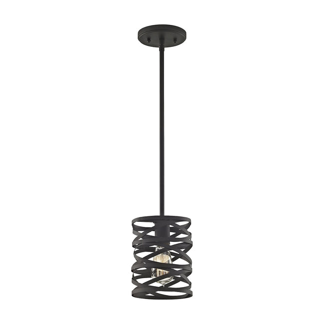 ELK Lighting 81184/1 - Vorticy 6" Wide 1-Light Mini Pendant in Oil Rubbed Bronze with Metal Cage