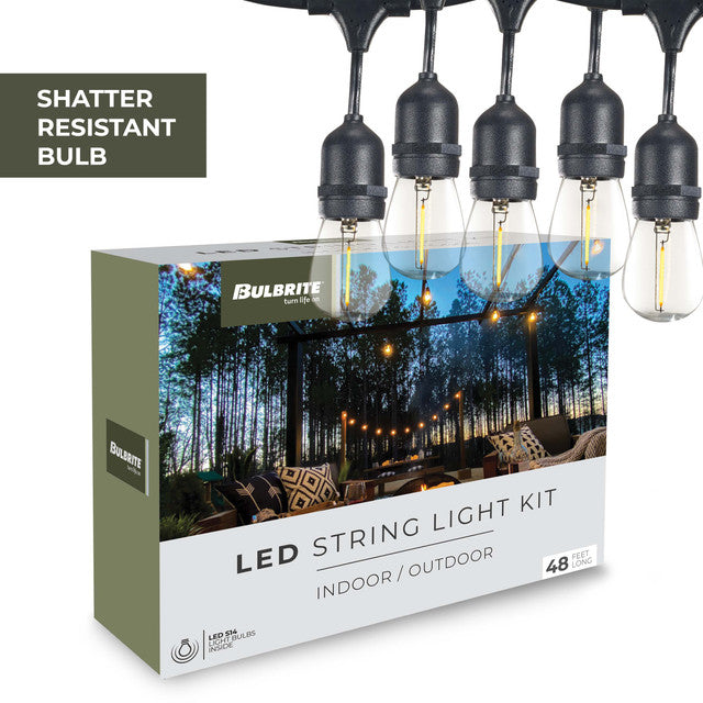 812483 - 15 Light 48' String Light with 1 Watt S14 Plastic LED Bulbs