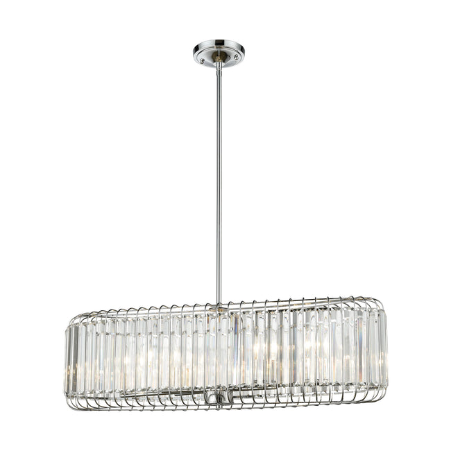 ELK Lighting 81326/6 - Beaumont 32" Wide 6-Light Linear Chandelier in Polished Chrome with Clear Cry