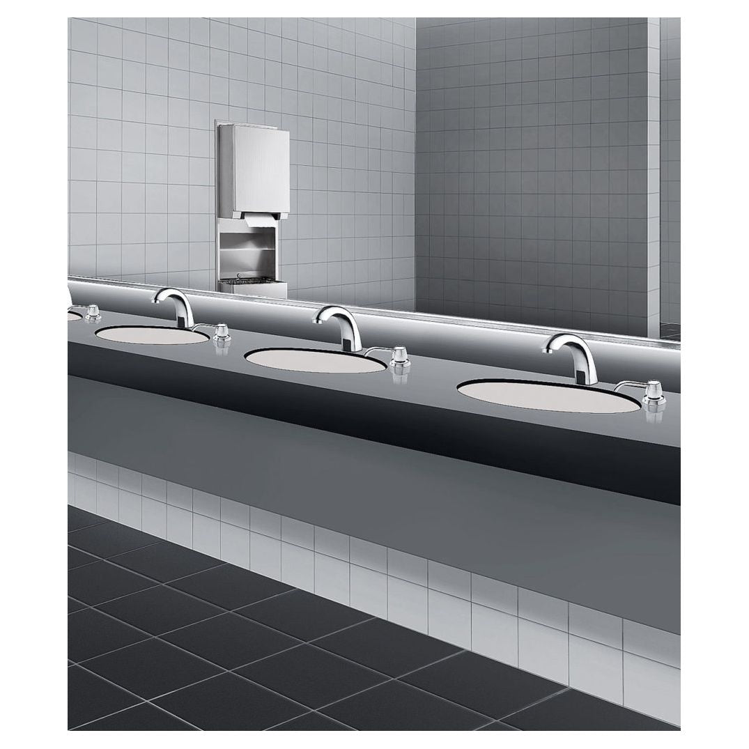 Bobrick 8221 - 4" Spout, Top-Fill 20oz. Manual Liquid Soap Dispenser in Polished Stainless Steel