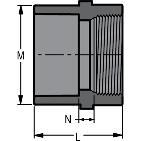 835-040 - PVC Pipe Fitting, Adapter, Schedule 80, 4" Socket x NPT Female