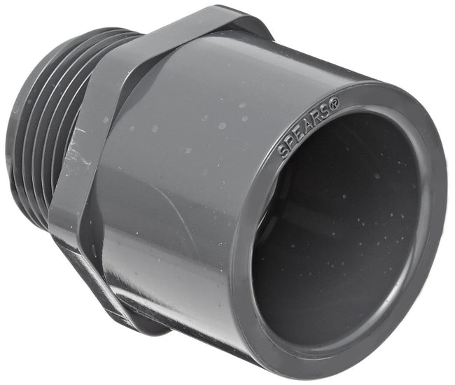 836-015 - PVC Pipe Fitting, Adapter, Schedule 80, 1-1/2" Socket x NPT Male 1