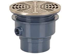 Sioux Chief 842-2PNR - Adjustable On-Grade Floor Drain With Threaded Brass Insert, 2 in Outlet, Hub