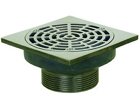 Sioux Chief 842-4ILNQ - 4" Square Nickle Bronze Ring & Strainer Cast Iron MIP Thread