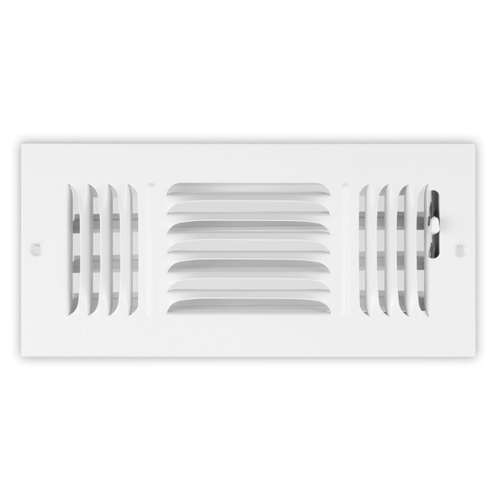 845 Series - 12" x 6" 3-Way Stamped Register in White