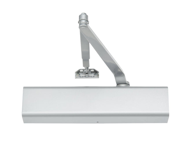 Adjustable Surface Mount Door Closer with Full Cover and Sex Nuts Aluminum Finish