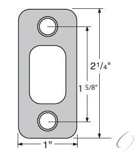 85063-013 1" x 2-1/4" Radius Corner Deadbolt Strike Bright Chrome Finish