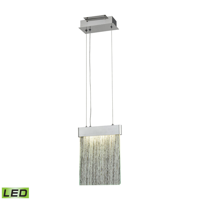 ELK Lighting 85111/LED - Meadowland 8" Wide 1-Light Mini Pendant in Satin Aluminum and Chrome with T