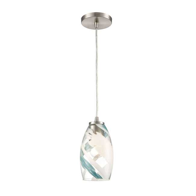 ELK Lighting 85211/1 - Turbulence 5" Wide 1-Light Mini Pendant in Satin Nickel with Clear Glass with