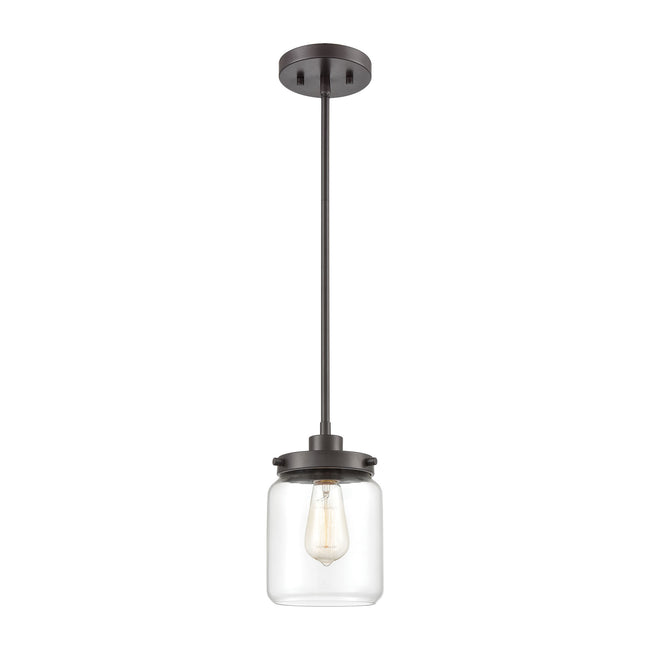 ELK Lighting 85216/1 - Mason 6" Wide 1-Light Mini Pendant in Oil Rubbed Bronze with Clear Glass