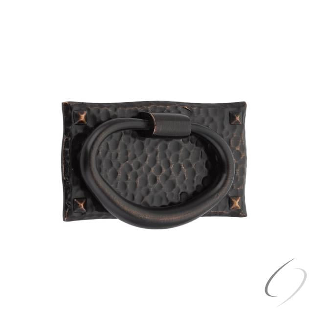 Solid Brass Hammered Oval Ring Pull