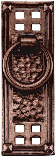 Solid Brass Hammered Vertical Ring Pull