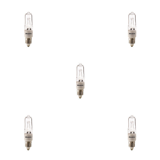 610101 - T4 Mini Candelabra Halogen Light Bulb - 100 Watt - 5 Pack