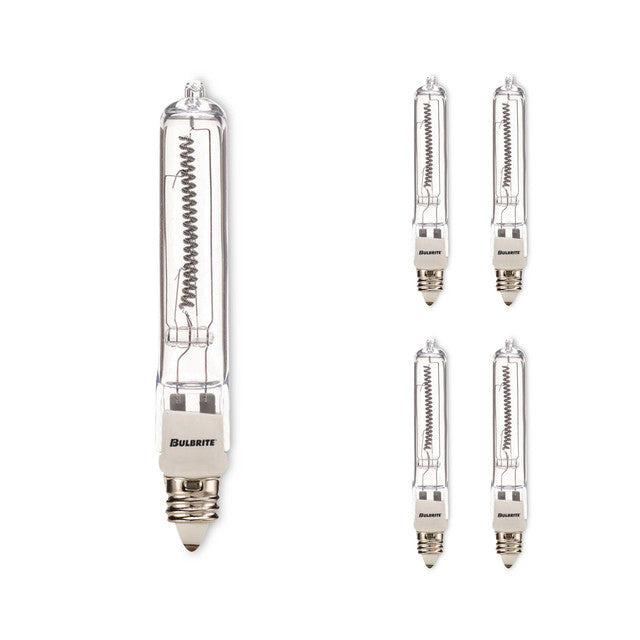 610500 - T4 Mini Candelabra Halogen Light Bulb - 500 Watt - 5 Pack