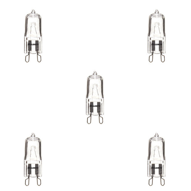 654020 - T4 Clear Halogen Bi-Pin Light Bulb - 20 Watt - 5 Pack