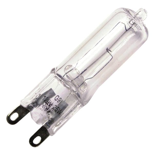 654025 - T4 Clear Halogen Bi-Pin Light Bulb - 25 Watt - 5 Pack