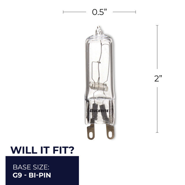 654040 - T4 Clear Halogen Bi-Pin Light Bulb - 40 Watt - 5 Pack