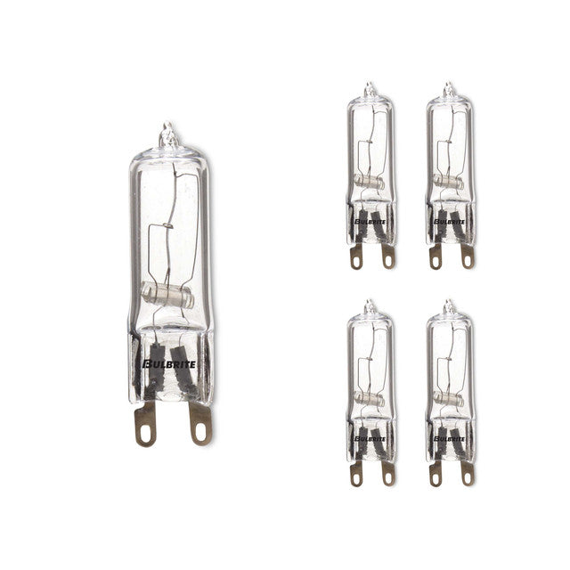 654040 - T4 Clear Halogen Bi-Pin Light Bulb - 40 Watt - 5 Pack