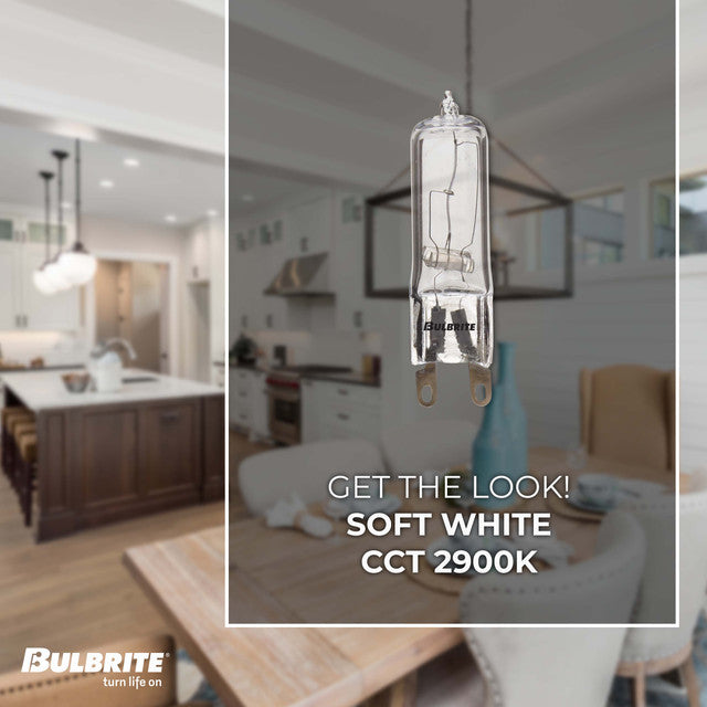 654040 - T4 Clear Halogen Bi-Pin Light Bulb - 40 Watt - 5 Pack