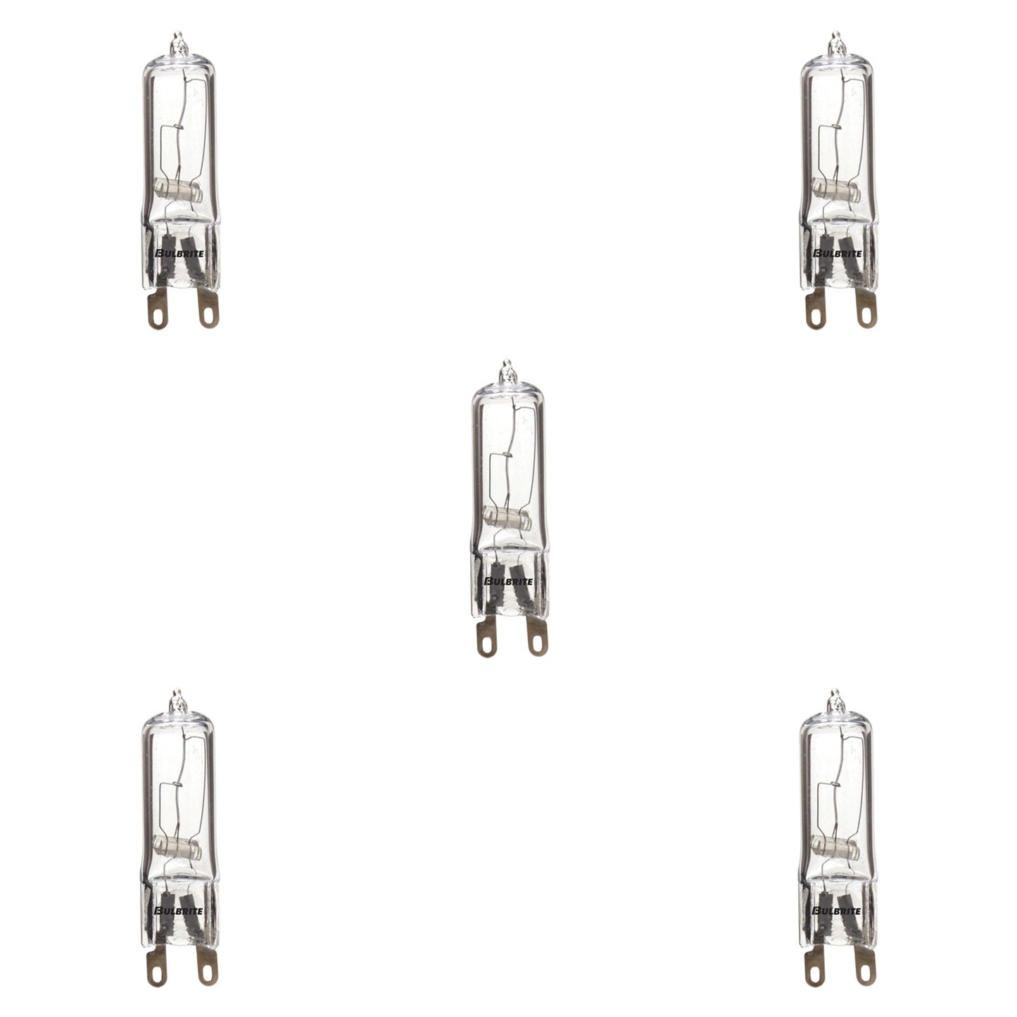 654060 - T4 Clear Halogen Bi-Pin Light Bulb - 60 Watt - 5 Pack