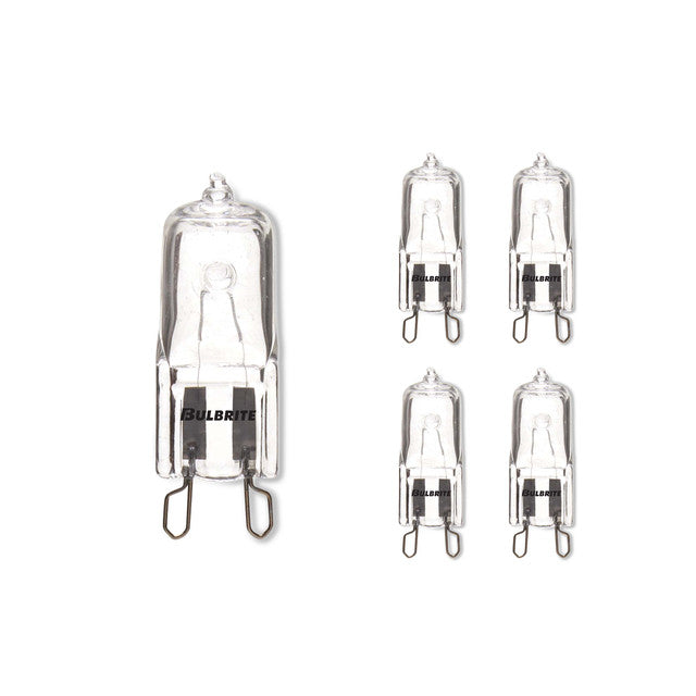 654075 - T4 Clear Halogen Bi-Pin Light Bulb - 75 Watt - 5 Pack