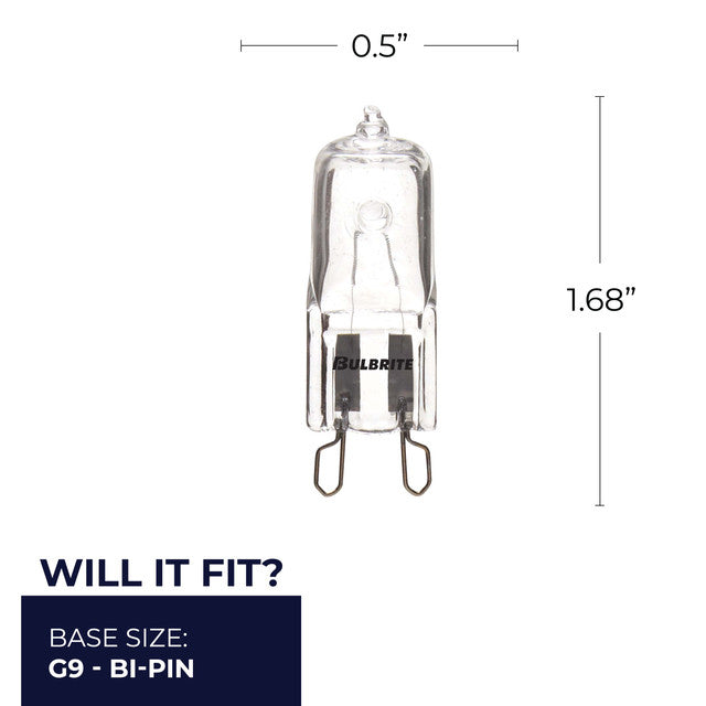 654075 - T4 Clear Halogen Bi-Pin Light Bulb - 75 Watt - 5 Pack