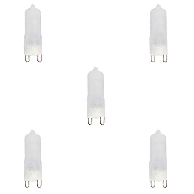 654076 - T4 Frosted Halogen Bi-Pin Light Bulb - 75 Watt - 5 Pack