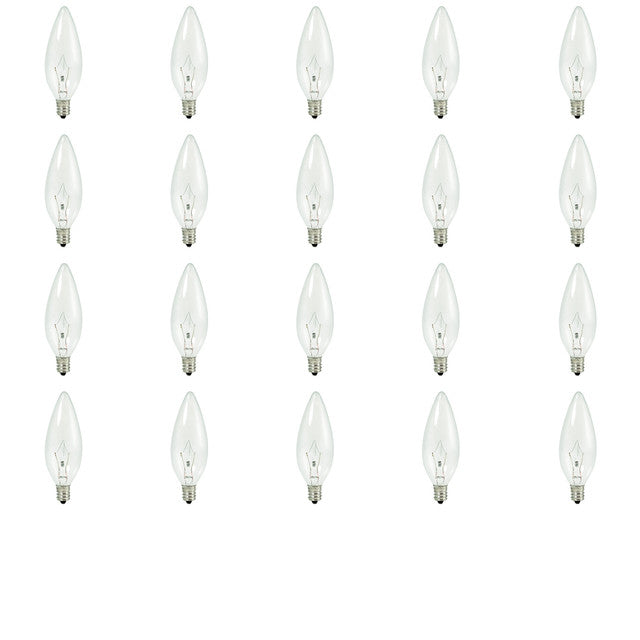460060 - Krypton Torpedo B10 Candelabra Light Bulb - 60 Watt - 20 Pack
