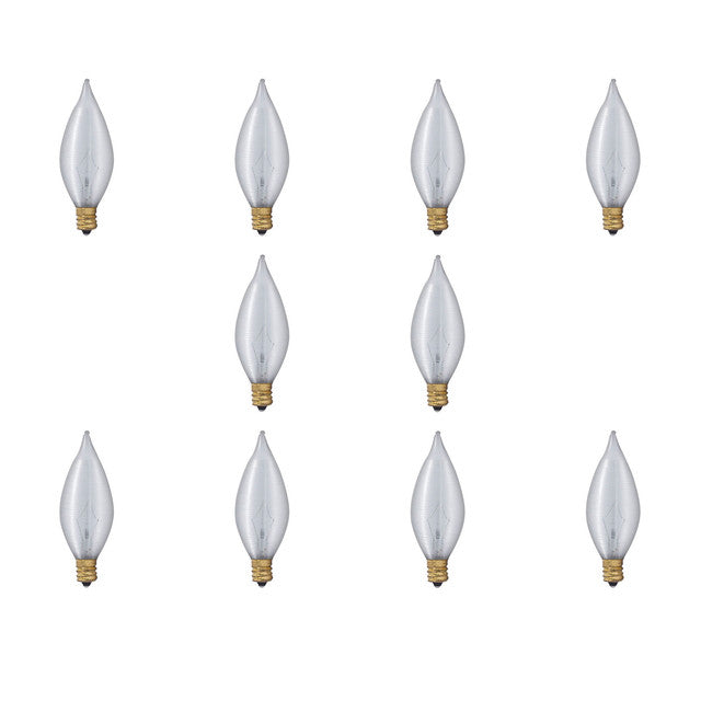 430040 - Spunlite Satin Candelabra Light Bulb - 40 Watt - 10 Pack