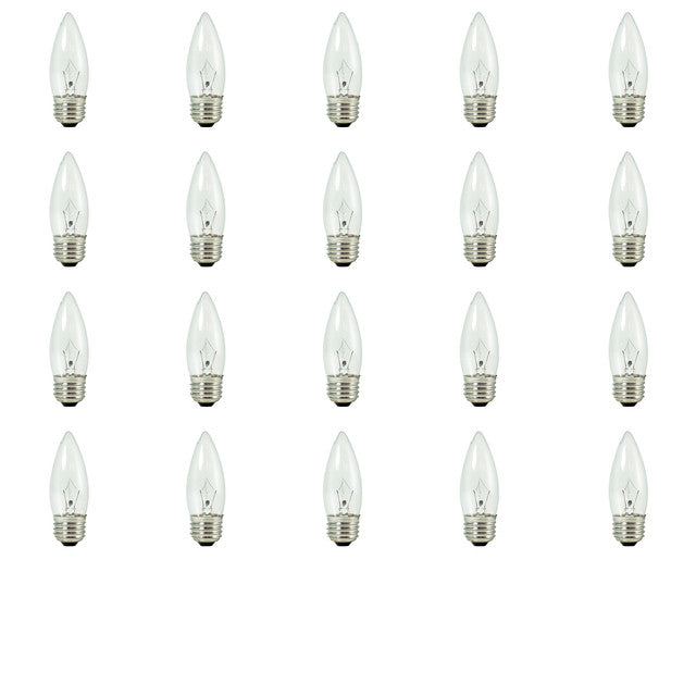 460540 - Krypton Torpedo B10 Medium Base Light Bulb - 40 Watt - 20 Pack