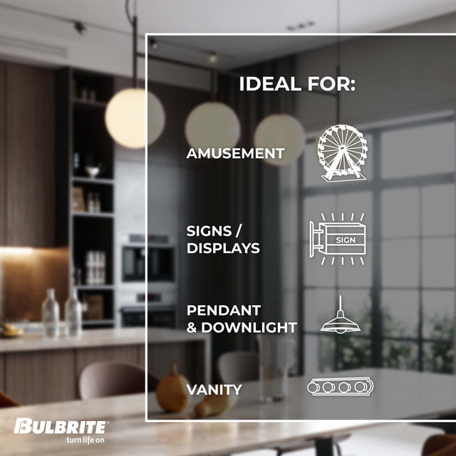 350060 - Globe G40 Frosted Medium Base Light Bulb - 60 Watt - 12 Pack