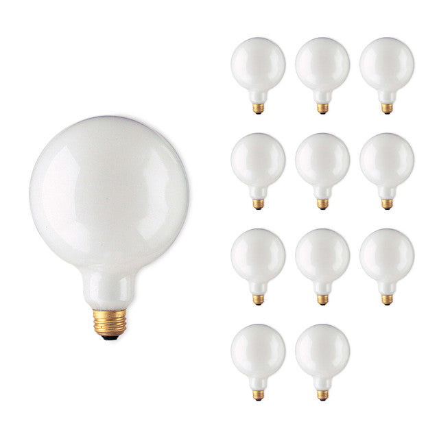 350060 - Globe G40 Frosted Medium Base Light Bulb - 60 Watt - 12 Pack