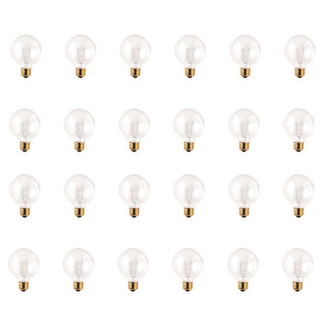 331040 - Globe G25 Clear Medium Base Light Bulb - 40 Watt - 24 Pack