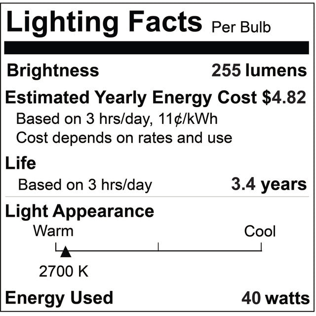 331040 - Globe G40 Clear Medium Base Light Bulb - 40 Watt - 24 Pack