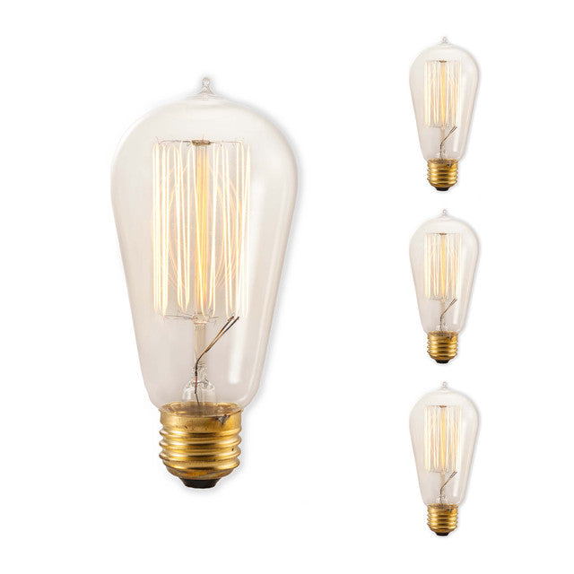 134019 - Nostalgic Thread Medium Base ST18 Light Bulb - 40 Watt - 4 Pack