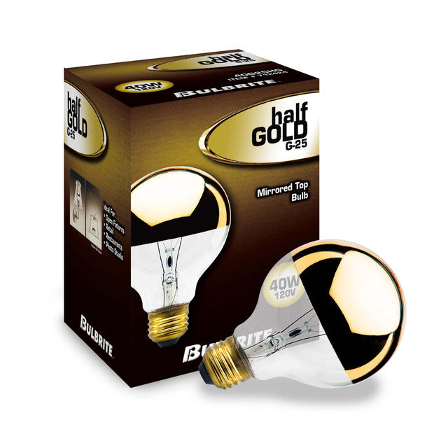 712424 - Globe G25 Half Gold Light Bulb - 40 Watt - 6 Pack