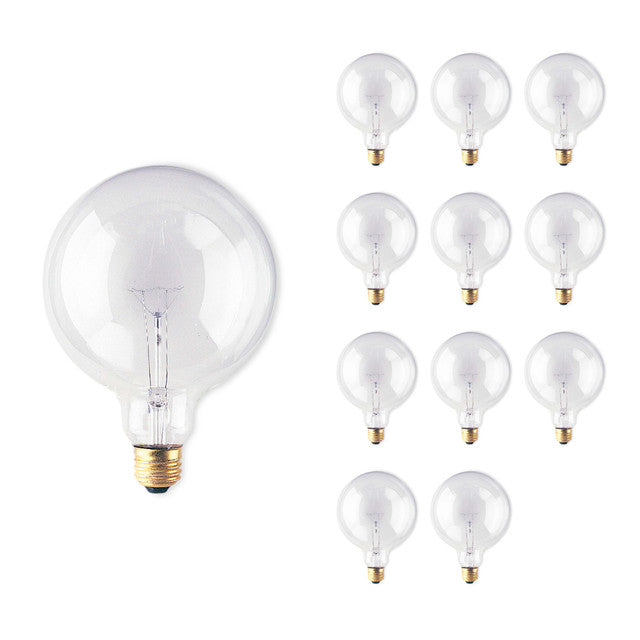 351060 - Globe G40 Clear Medium Base Light Bulb - 60 Watt - 12 Pack